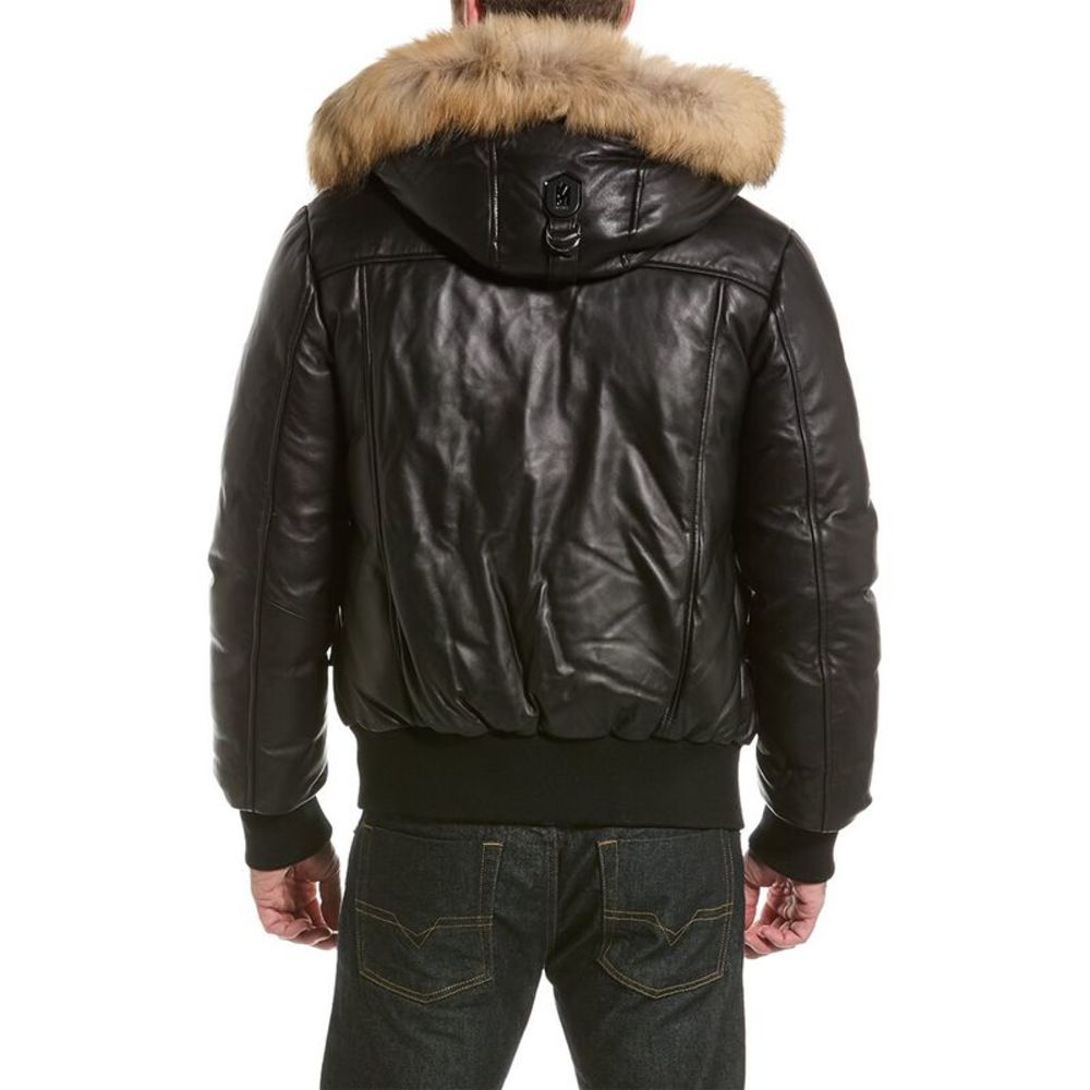 Mackage Glen Leather Down Bomber Jacket - Picture 2 of 5